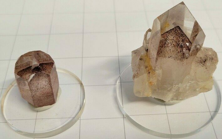 Pair of Sunset Phantom Quartz Crystals - India #242694